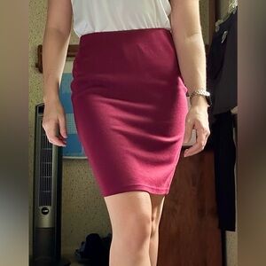 Burgundy Women's Pencil Skirt